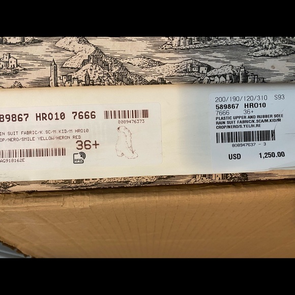 $1250 New  Gucci  Kitt 70 rain ankle boots, 36+,100% authentic. - Picture 7 of 16